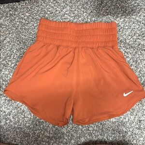 Nike Orange Athletic Shorts with Elastic Waistband